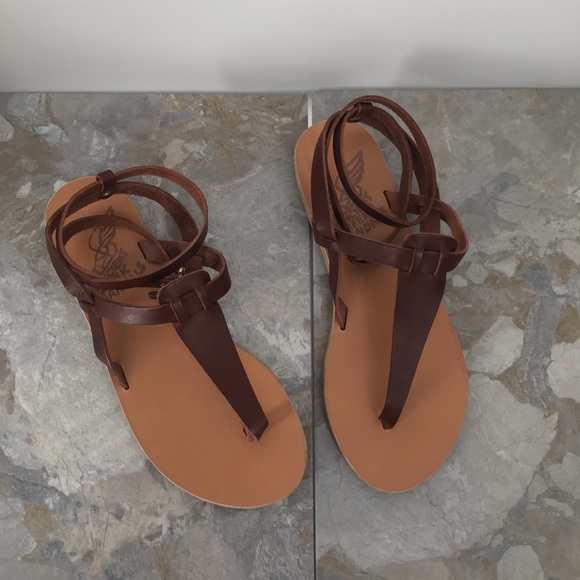 Ancient Greek Sandals ‘Estia’ Size 38 Brown Wrap - Picture 2 of 8